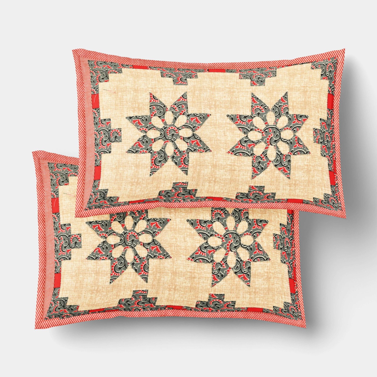 Rajasthani Traditionally Printed Cotton Doublebed Bedsheet With Pack of 2 Pillow Covers - Image 4